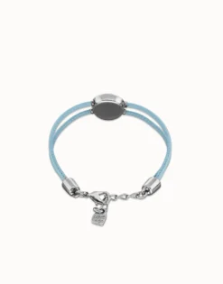 Double blue leather birthstone bracelet with eye