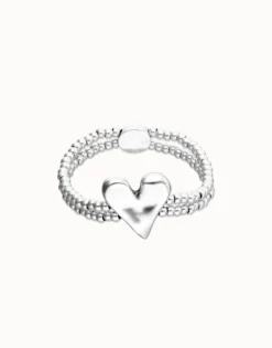Double elastic bracelet with heart detail