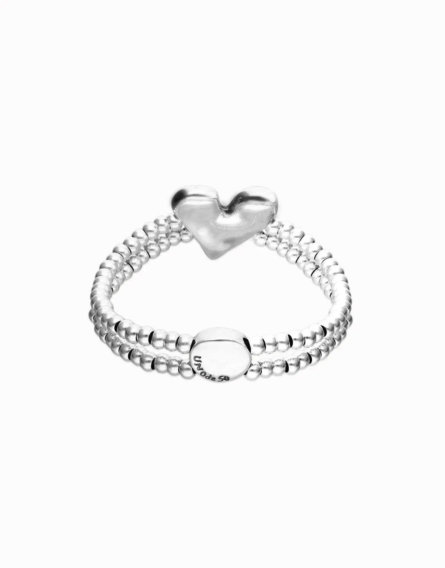 Double elastic bracelet with heart detail