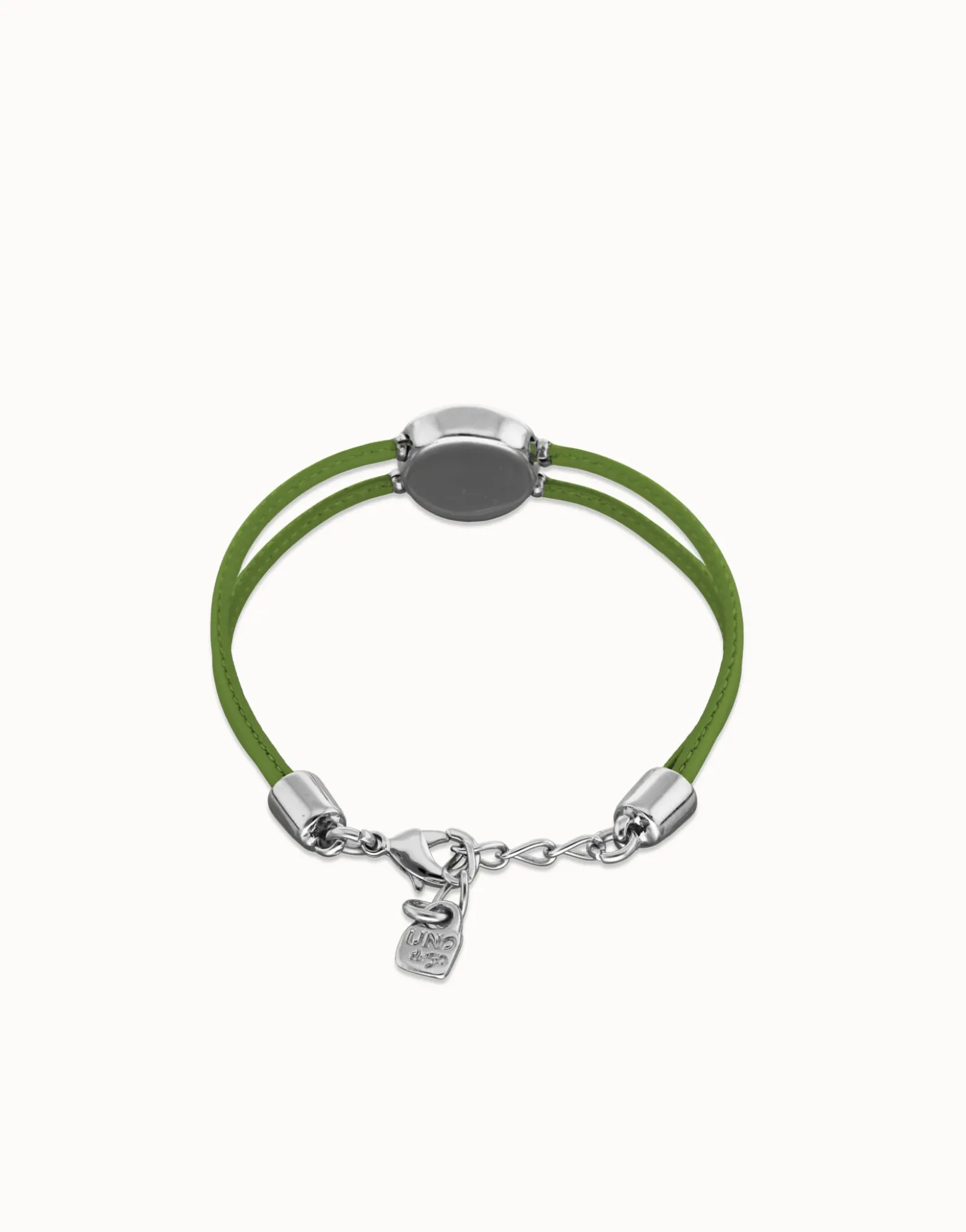Double green leather birthstone bracelet with eye