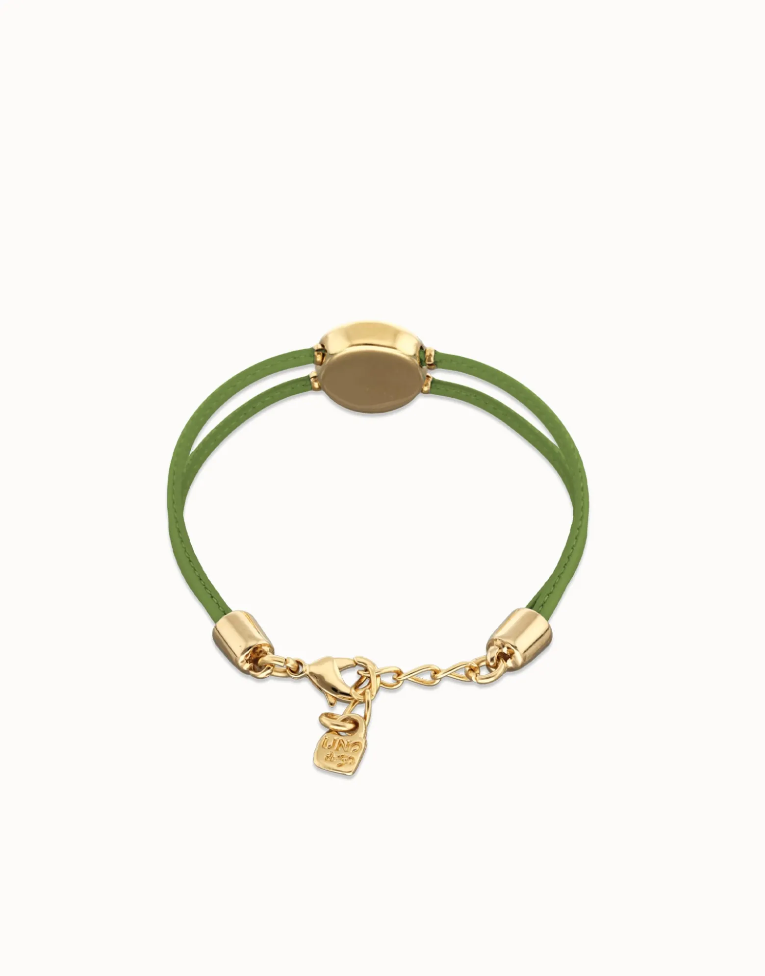 Double green leather birthstone bracelet with eye