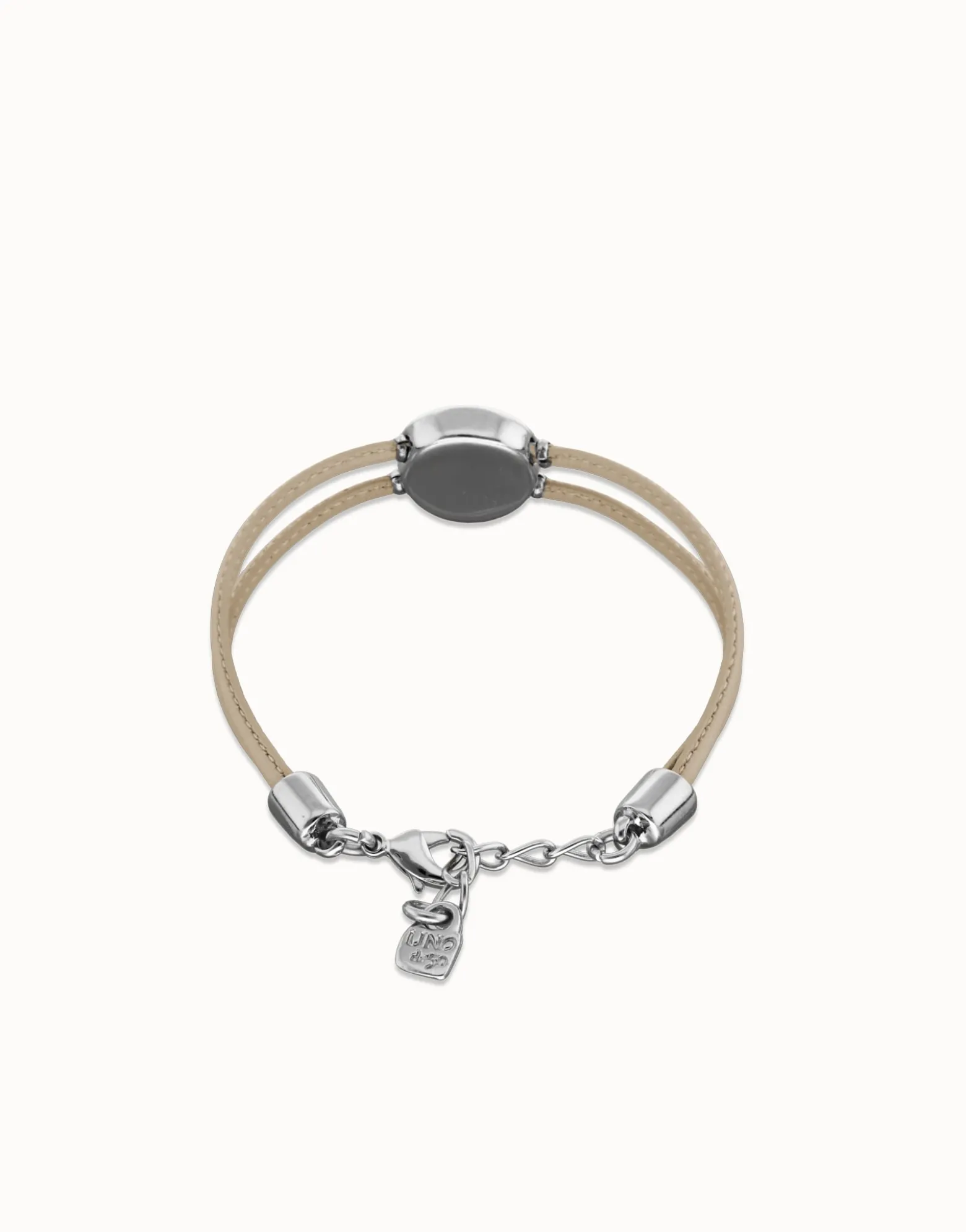 Double ivory leather birthstone bracelet with eye