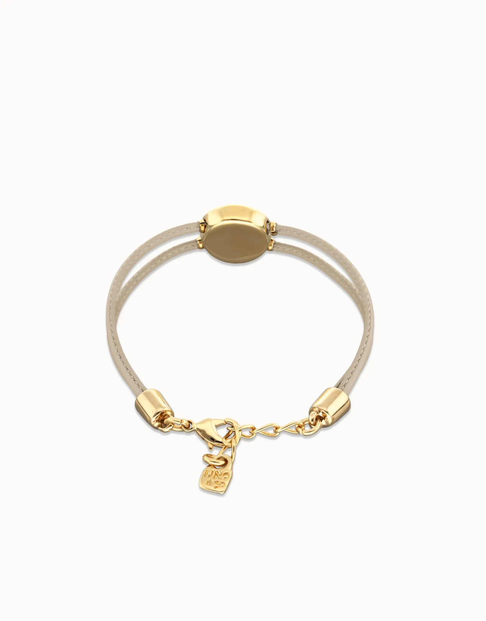 Double ivory leather birthstone bracelet with eye