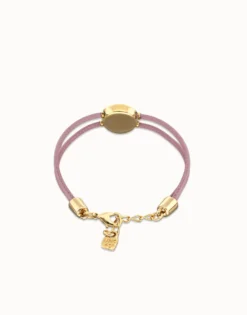 Double lilac leather birthstone bracelet with eye