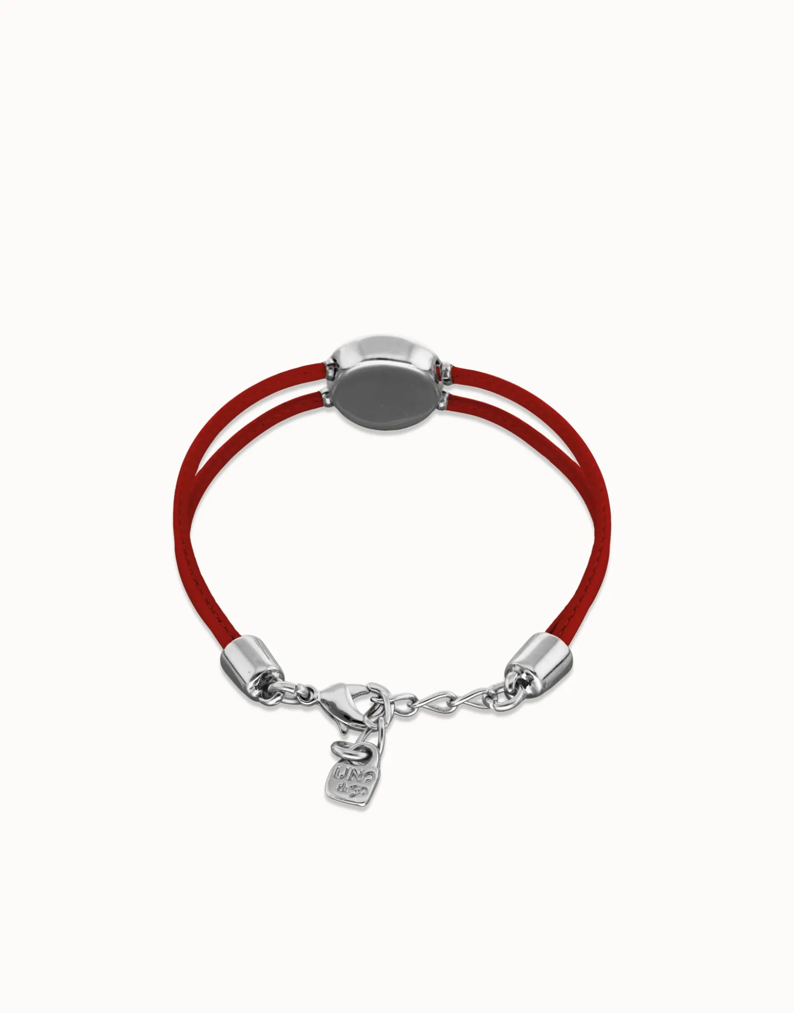 Double red leather birthstone bracelet with eye
