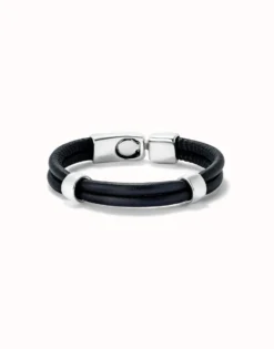 Double strand leather bracelet