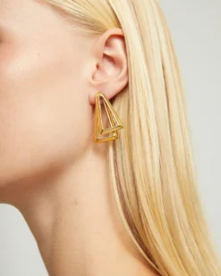 Double triangular earrings