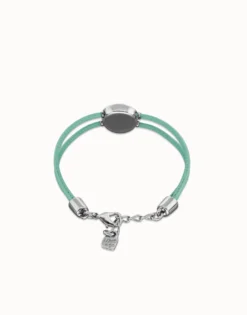 Double turquoise leather birthstone bracelet with eye