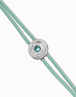 Double turquoise leather birthstone bracelet with eye