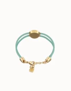 Double turquoise leather birthstone bracelet with eye