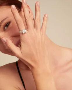 Double white zirconia ring
