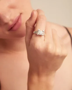 Double white zirconia ring