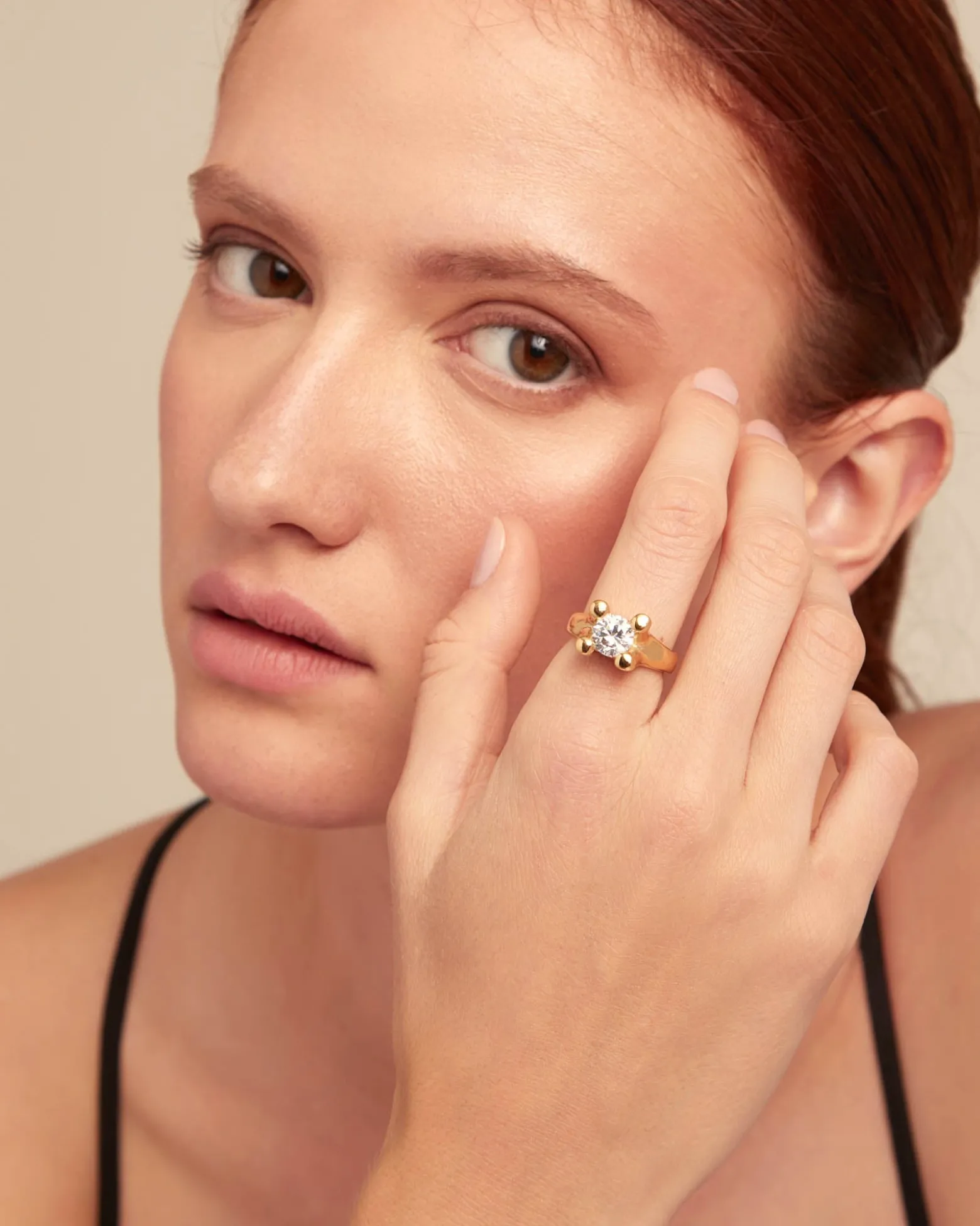 Double white zirconia ring