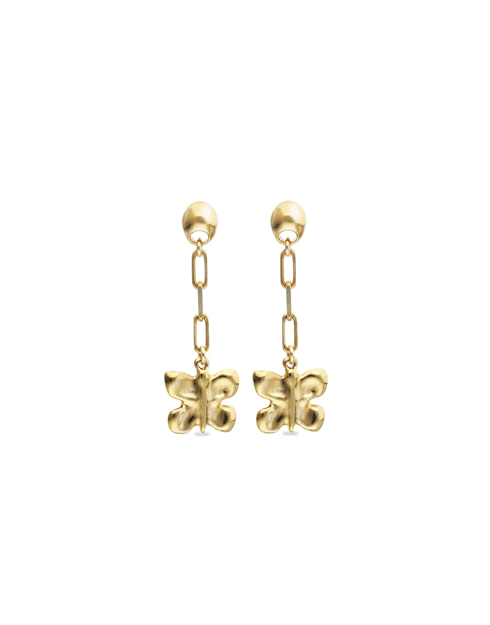 Drop earrings with a butterfly-shaped ornament
