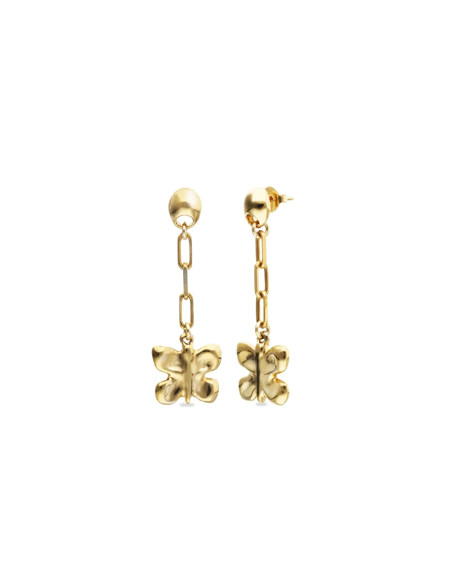Drop earrings with a butterfly-shaped ornament