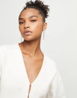 Drop earrings with bead shaped links