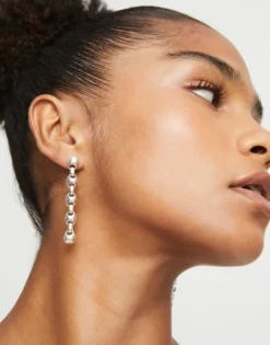 Drop earrings with bead shaped links