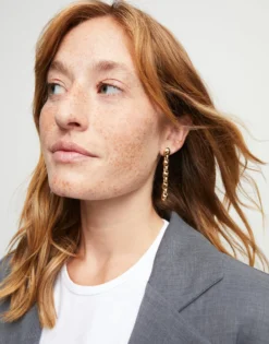 Drop earrings with bead shaped links