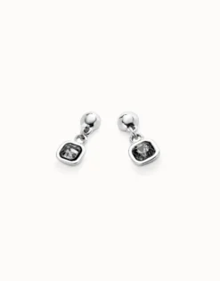 Drop earrings with black crystal