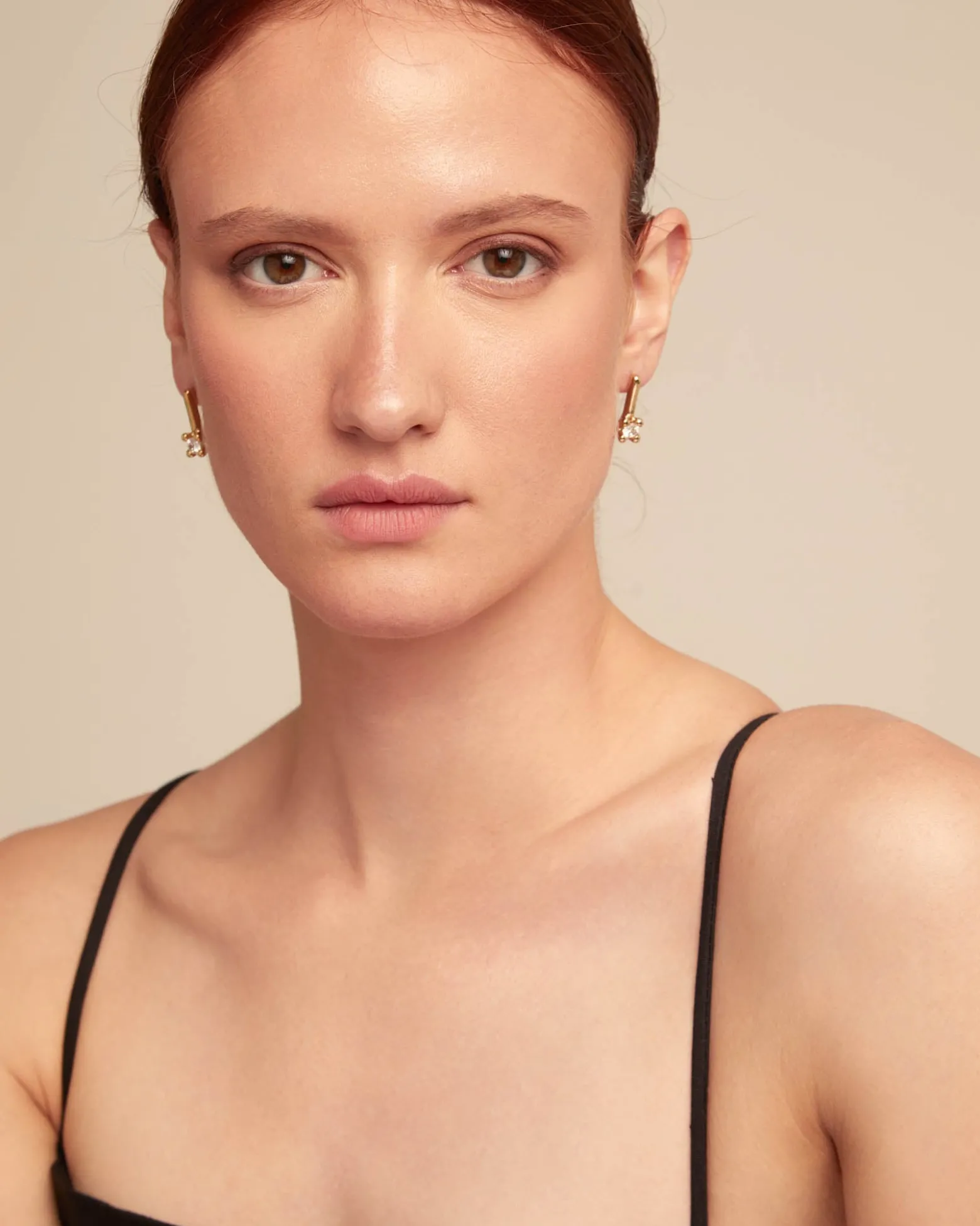 Drop earrings with blue cubic zirconia