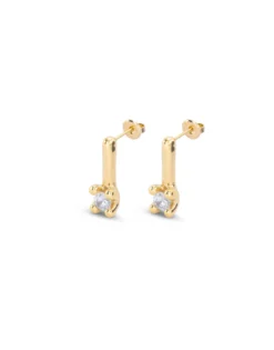 Drop earrings with blue cubic zirconia