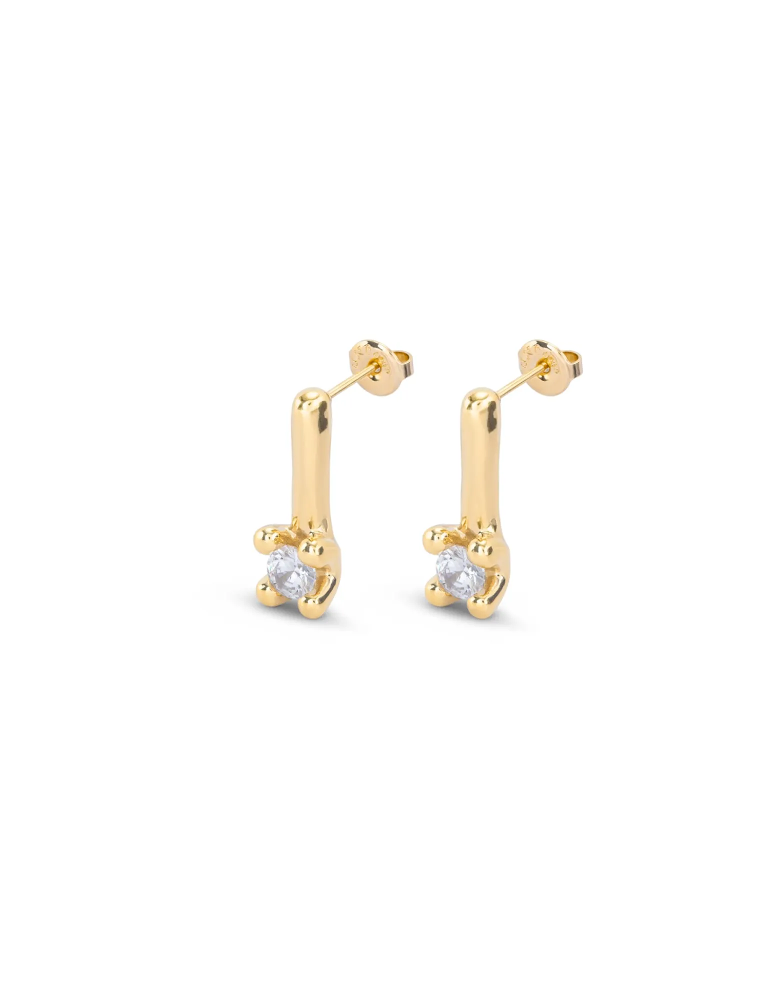 Drop earrings with blue cubic zirconia