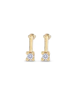 Drop earrings with blue cubic zirconia