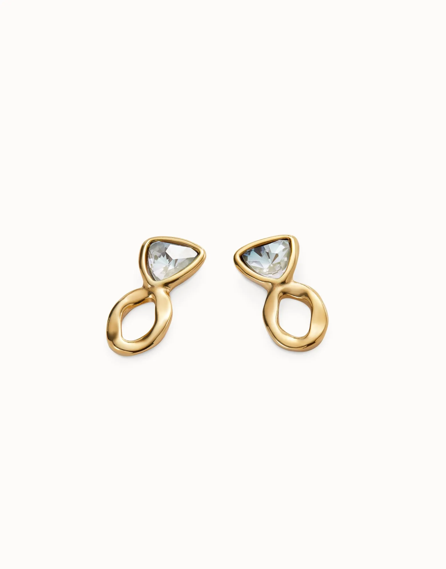 Drop earrings with green crystals