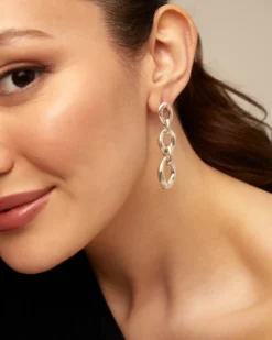 Drop earrings with 3 links