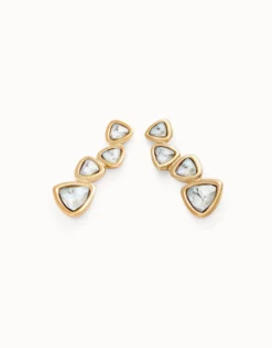 Drop earrings with multicolored crystals