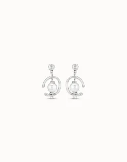 Drop earrings with pearl