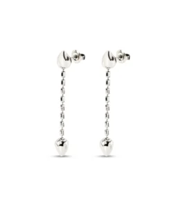 Drop earrings with small hearts