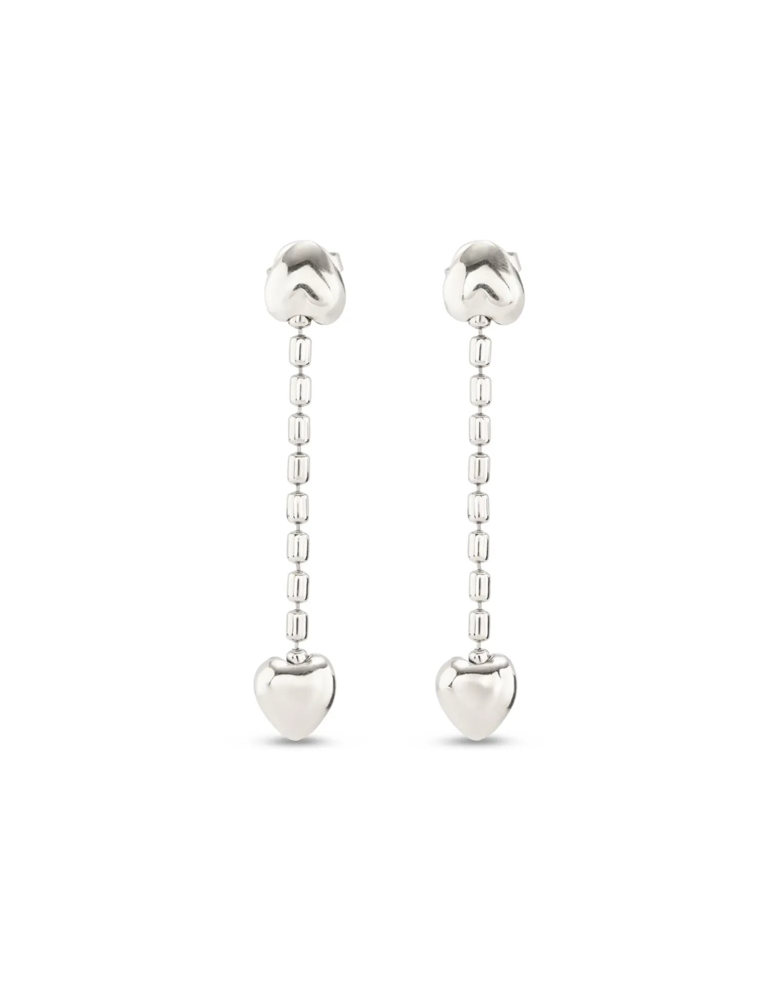 Drop earrings with small hearts