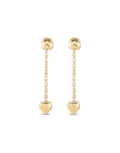 Drop earrings with small hearts