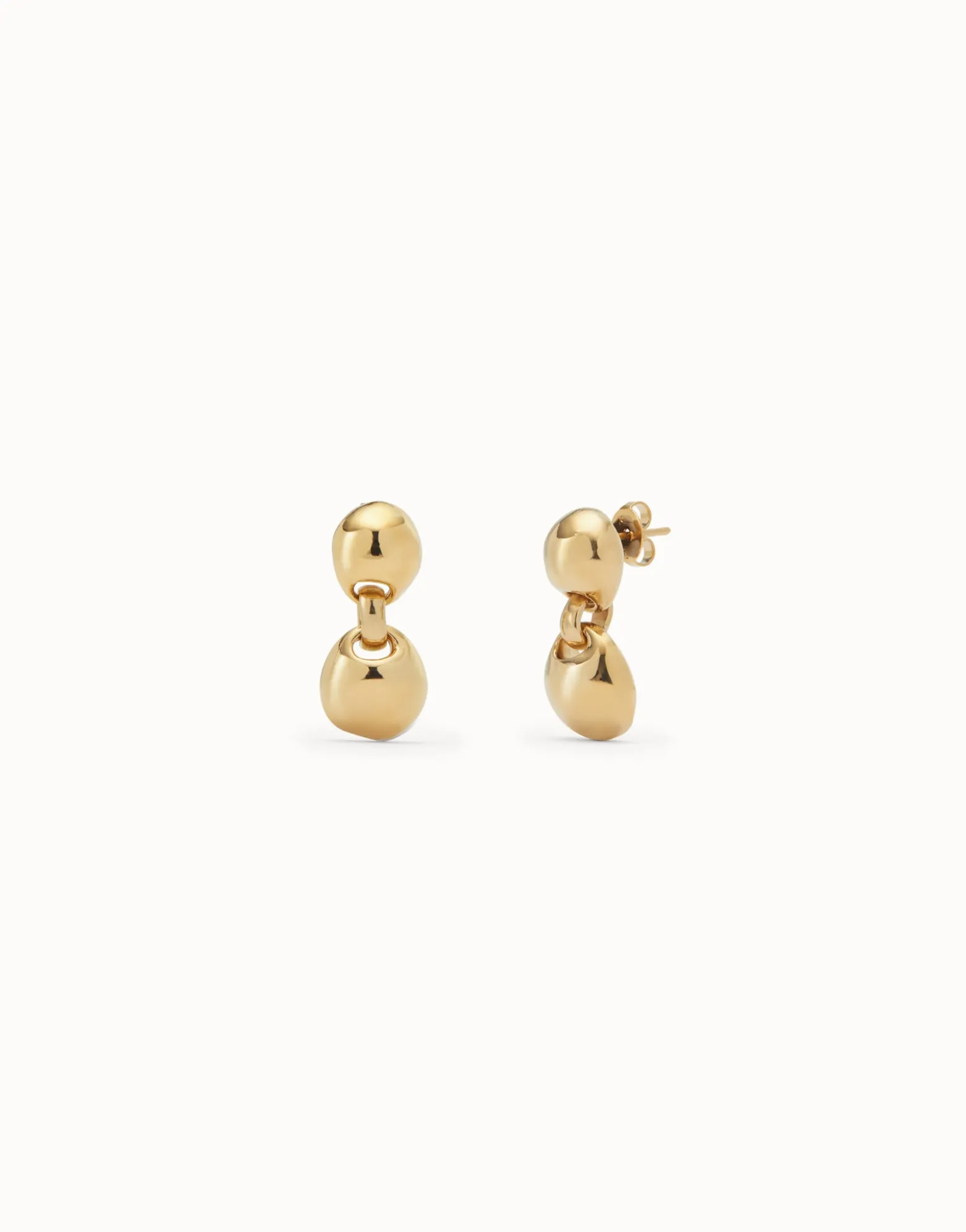 Drop earrings with two beads