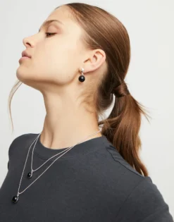 Drop earrings with two murano glass beads