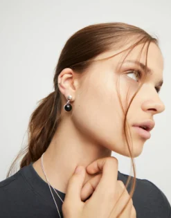 Drop earrings with two murano glass beads
