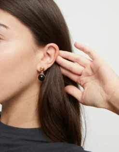Drop earrings with two murano glass beads