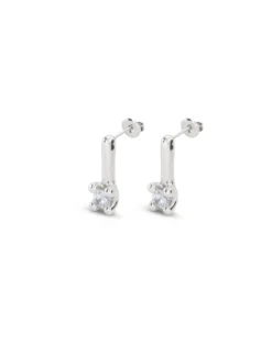 Drop earrings with white cubic zirconia