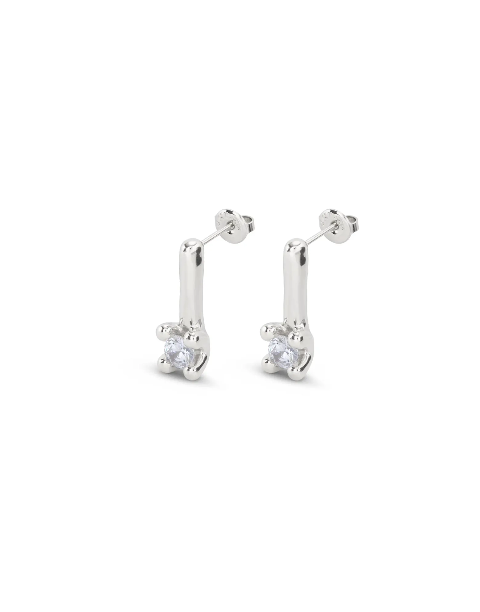 Drop earrings with white cubic zirconia