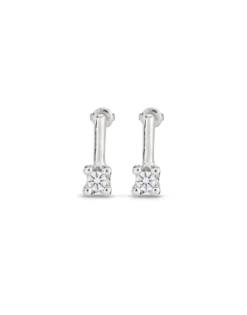 Drop earrings with white cubic zirconia