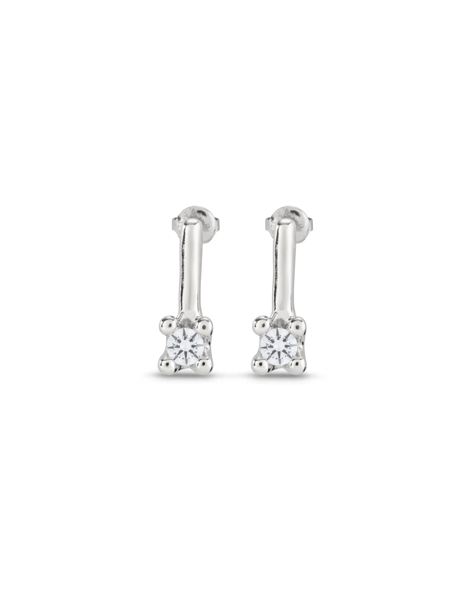 Drop earrings with white cubic zirconia