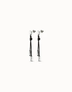 Drop leather earrings