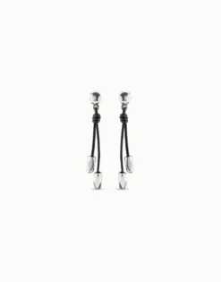 Drop leather earrings