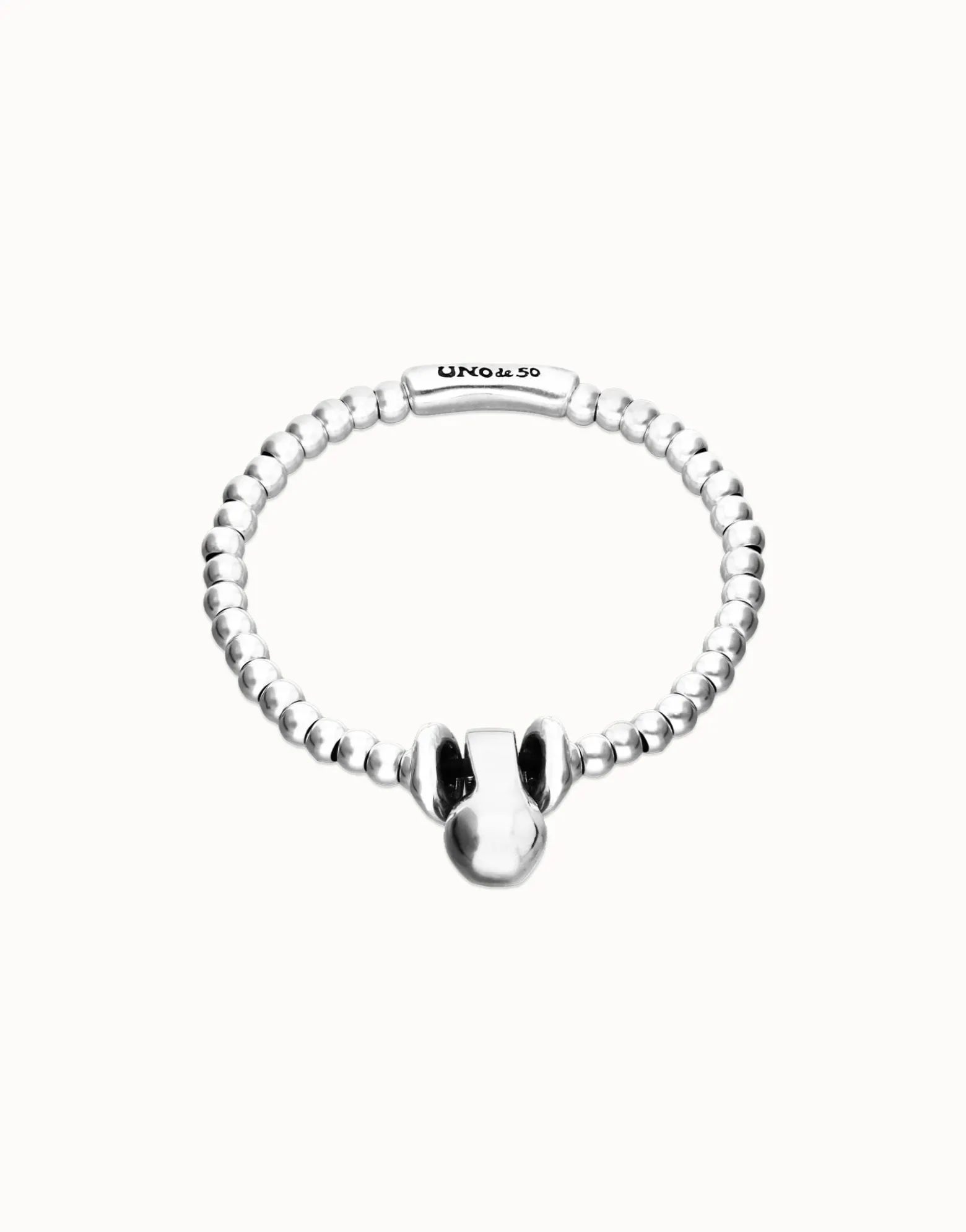 Elastic beaded bracelet with small and large beads