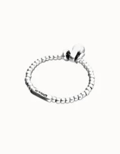 Elastic beaded bracelet with small and large beads