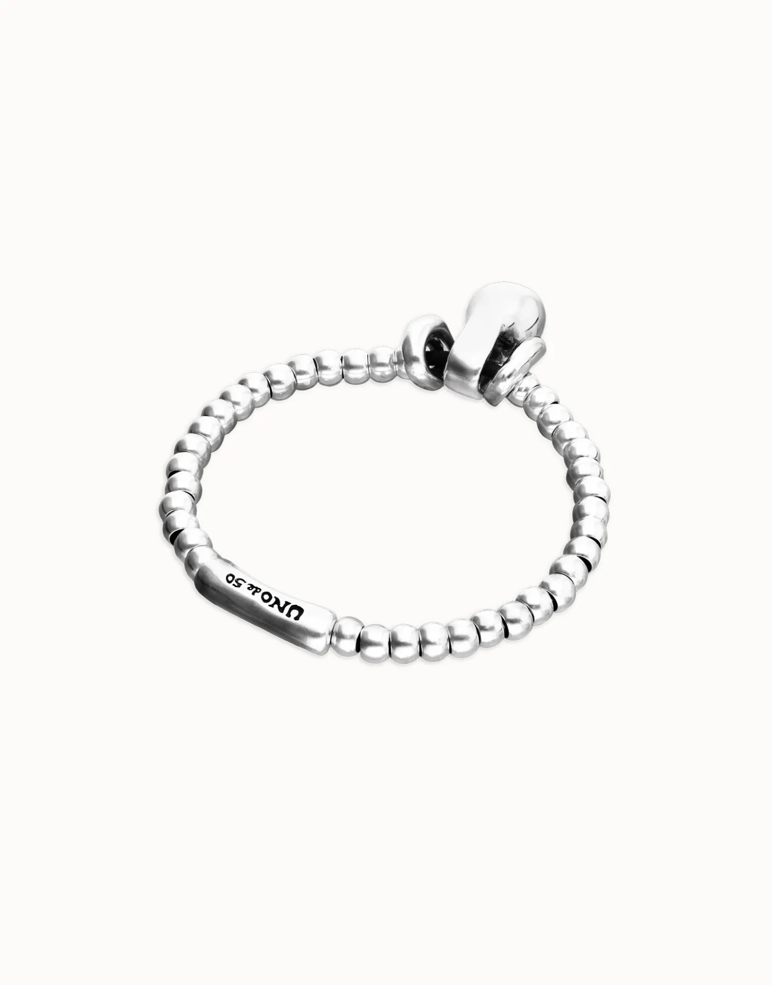 Elastic beaded bracelet with small and large beads