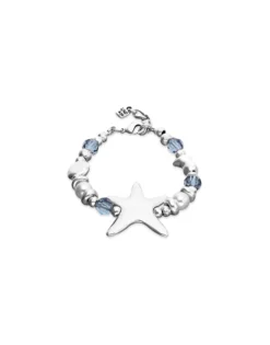 Elastic bracelet with blue crystals and starfish