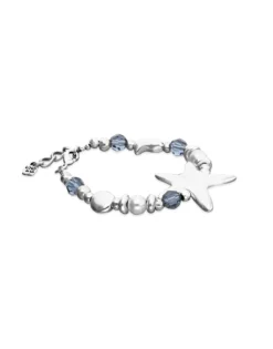 Elastic bracelet with blue crystals and starfish