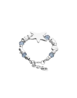 Elastic bracelet with blue crystals and starfish